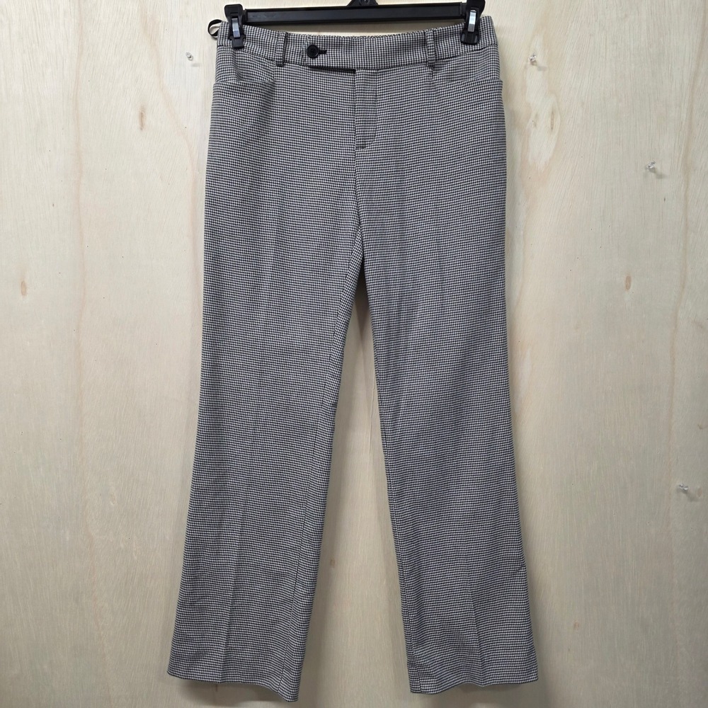 Lauren Ralph Lauren Petite Black White Houndstooth Straight Leg Dress Pants 4P